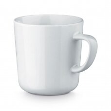 Baltas keramikinis puodelis su logotipu