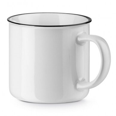 Stilingas baltas keramikinis puodelis 2